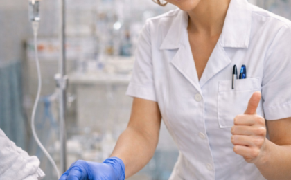 Pose de perfusion infirmière